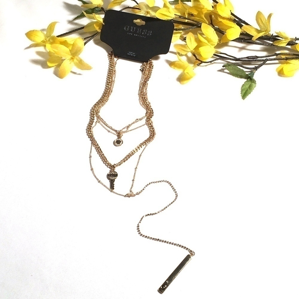 𝅺3/$29! GUESS Long Multi-Chain Necklace